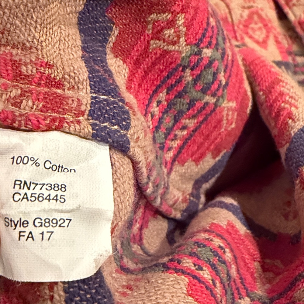 J Crew Med Multicolor Patterned Shirt Jacket in exc condition - Picture 5 of 6